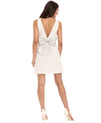 Women's Embellished Bow V-Neck Dress