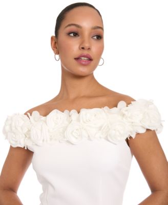 Women's Off-The-Shoulder Embellished Mini Dress