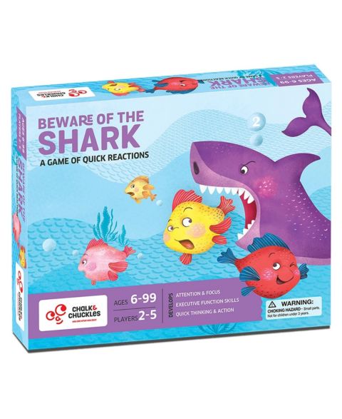 Детская настольная игра Chalk & Chuckles Beware of the Shark Fast-Paced Reaction Board Game, Ages 6+