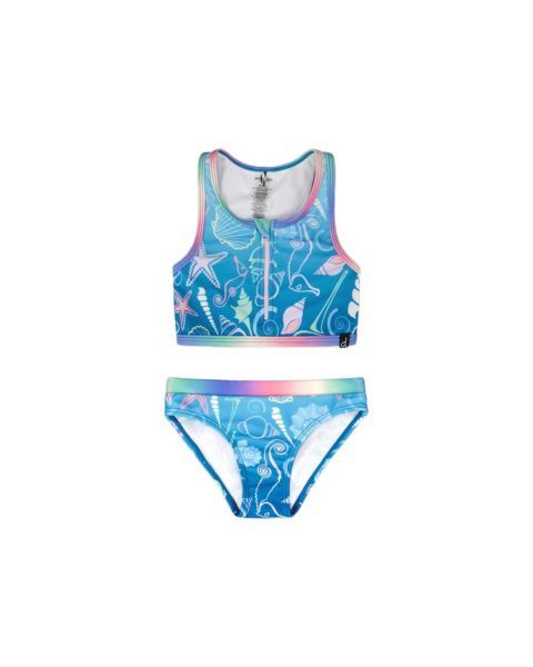 Купальники Deux par Deux Girl Two-Piece Swimsuit Blue Shell Print - Toddler|Child