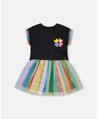 Big Girls Cotton and Mesh Dress