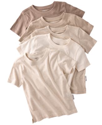 Baby Boys' or Baby Girls' Round Neck Short-Sleeve T-Shirt, 5-Pack