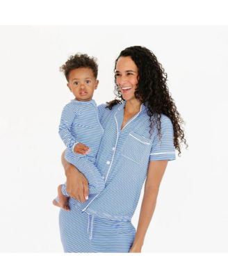 Boys Cobalt Stripe Bamboo Sleeper