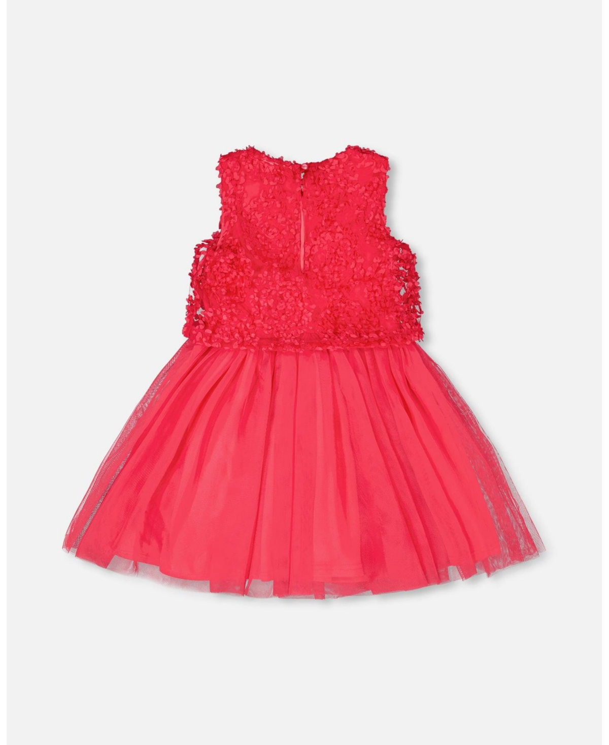 Deux par Deux Big Girls Sleeveless Textured Rosette Dress Pink
