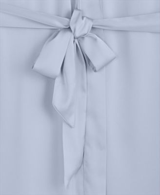 Women's Lace-Trim Stretch Satin Robe