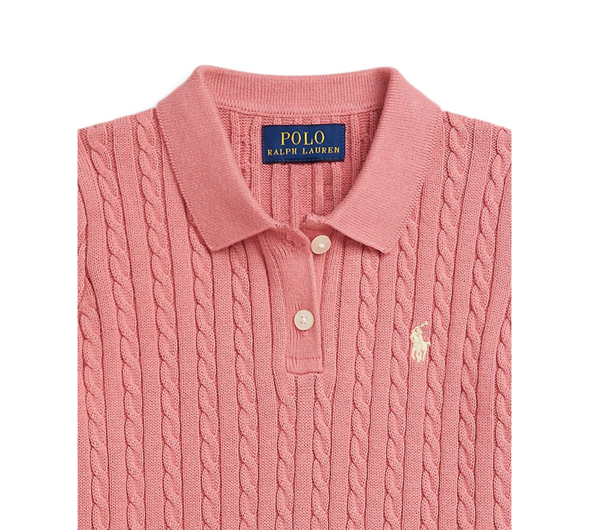 Polo Ralph Lauren Girls' 2-6X Mini-Cable Two-Button Placket Sweater