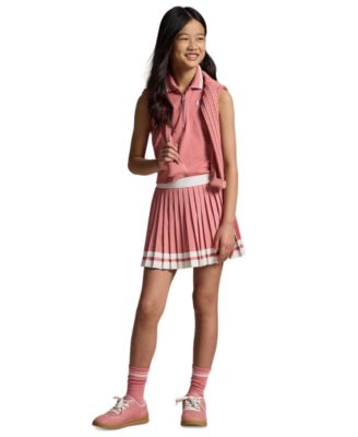 Girls' 7-16 Striped Pleated Pull-On Skort