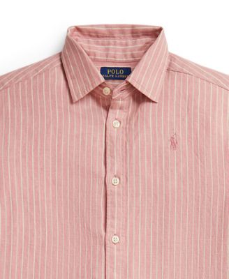Girls' 7-16 Striped Point Collar Boxy Shirt