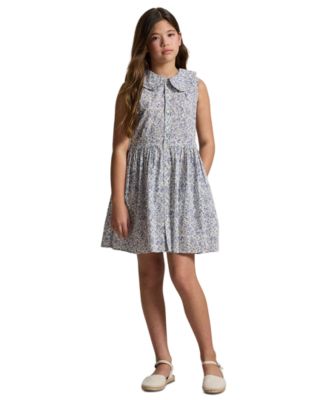 Girls' 7-16 Floral Peter Pan Collar Shirtdress