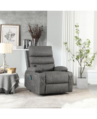 Recliner Chair Electric Power Lift Recliner Chair with Massage and Heat for Elderly, with Side Pockets, Hidden Cup Holder