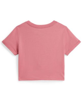 Girls' 2-6X Logo Knot-Front Crewneck Boxy T-Shirt