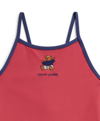 Girls' 2T-6X Polo Bear Round Neck One-Piece Swimsuit
