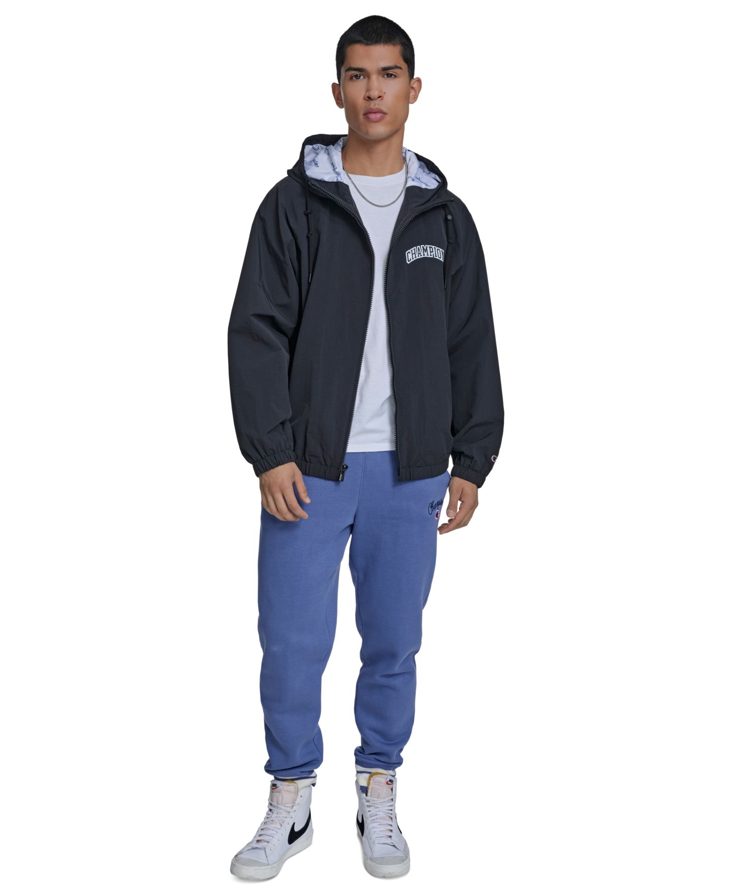Мужская куртка Champion Packable Windbreaker, цвет: Чёрный — фото 2