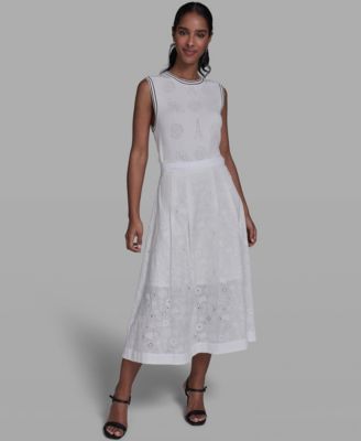 Women's A-Line Eyelet Skirt