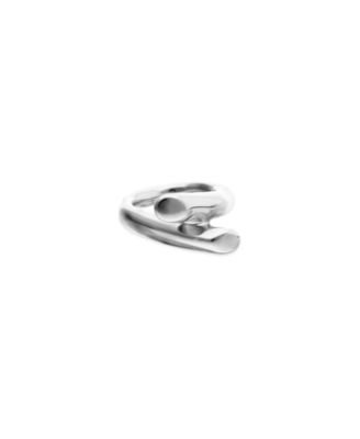 Sterling Silver Plated Alloy Ring in the Shape of a Tube
