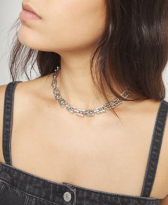 Sterling Silver Plated Alloy Necklace with Links