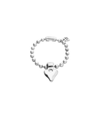 Sterling Silver Plated Ball Bracelet with Heart Detail