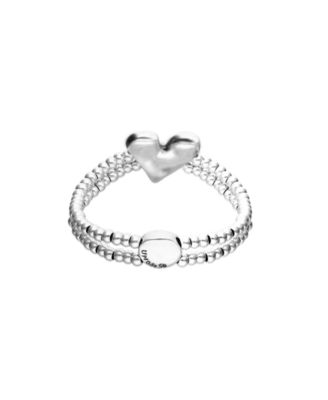 Metal Alloy Bracelet Plated in Sterling Silver with Heart Detail