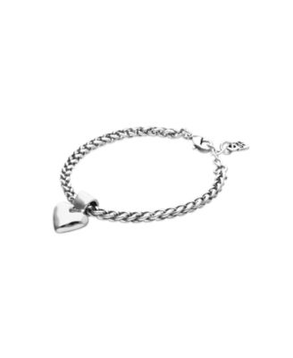 Bracelet with Heart Detail Plated in Sterling Silver