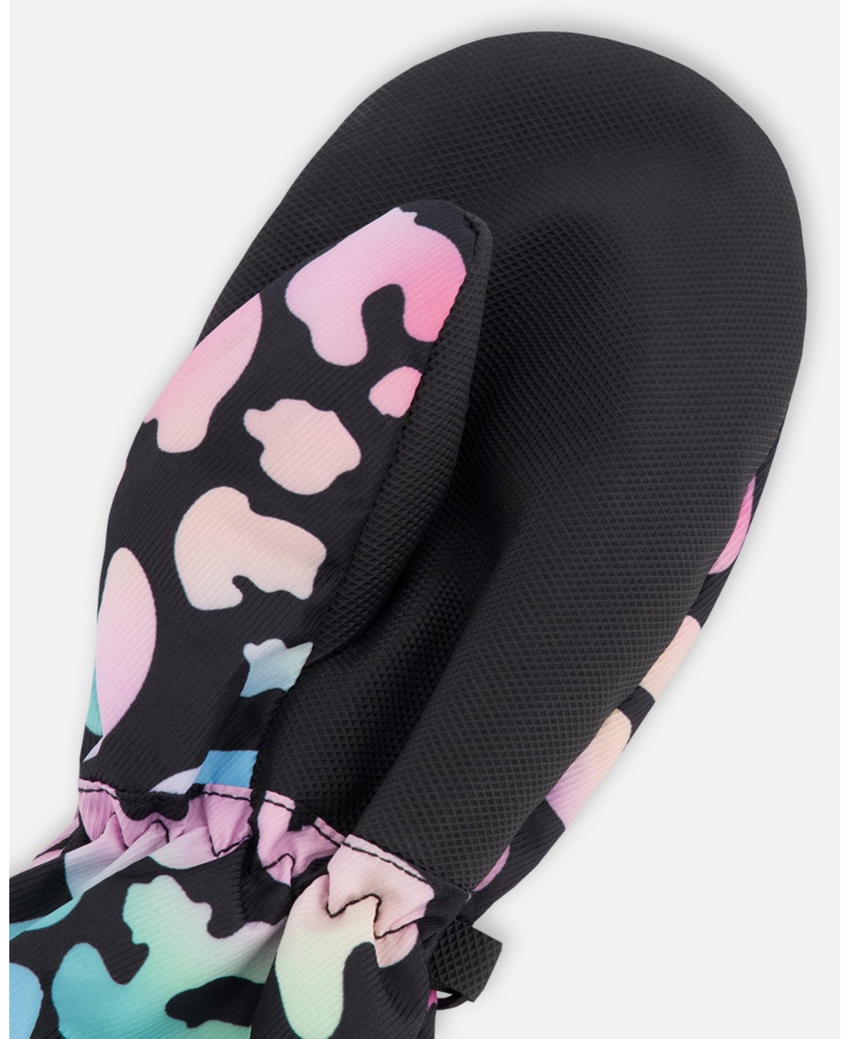 Deux par Girl Mid-Season Mittens Polyester Black Animal Print - Toddler|Child