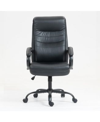 High Back Cotton Office Chair with Wide Seat & Height Adjustment, Grey