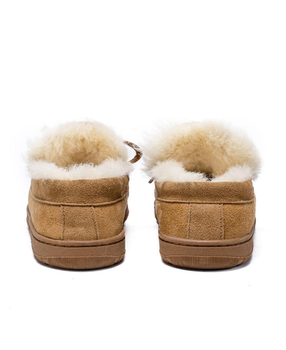 Pazstor Women's Shearling and Suede Moccasin Slippers Spring