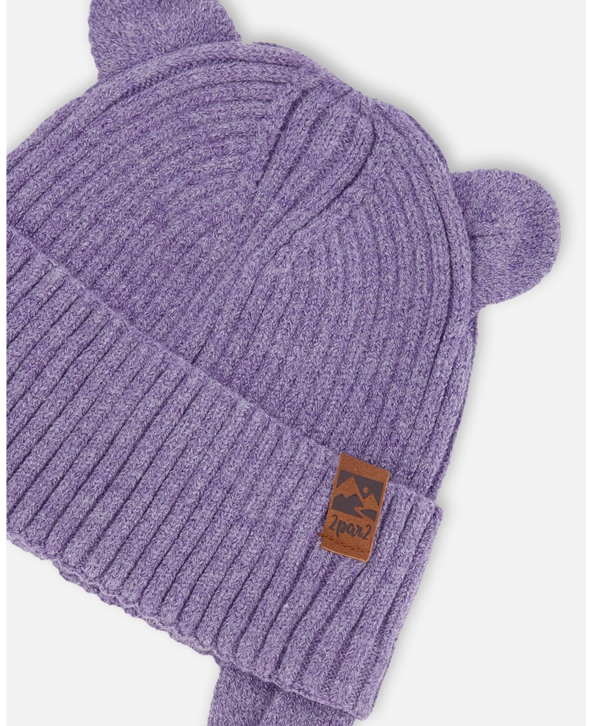 Deux par Deux Baby Girls Knit Hat Lavender