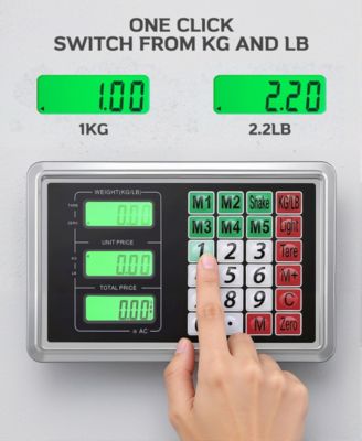 Digital Platform Floor Scale with LCD Display, 660 lbs Capacity, 0.1 lb Accuracy, Foldable Design