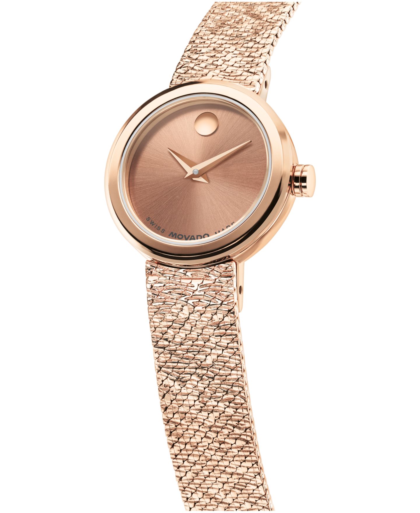 Женские часы Movado Museum Velura Mini Swiss Quartz Mid Rose Pvd Watch, 21mm — фото 2