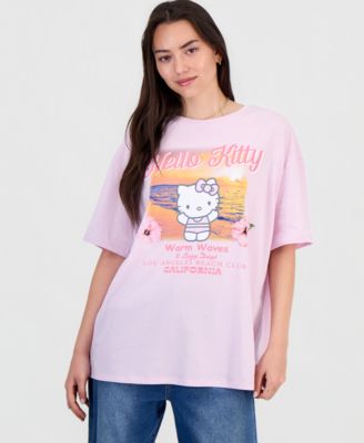 Juniors' Hello Kitty Beachy Graphic Boyfriend T-Shirt 