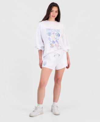 Juniors' French Terry Drawstring-Waist Shorts