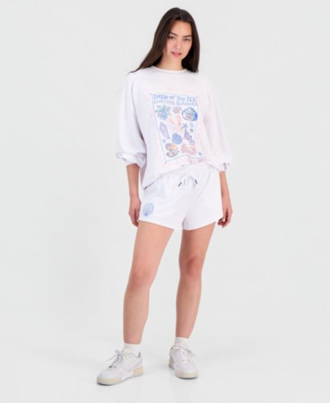 Женские шорты Rebel Veil Juniors' French Terry Drawstring-Waist, цвет: Белый