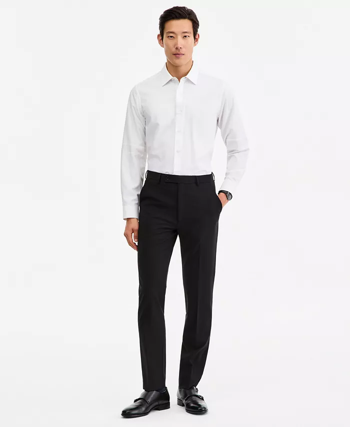 Men's Slim-Fit Wool-Blend Stretch Suit Pants - thumbnail 5