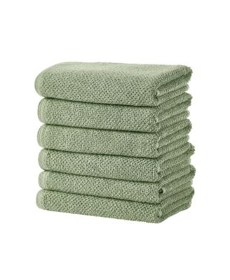Textured Cotton Hand Towel Set, 6-Piece
