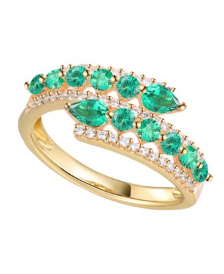 Lab-Grown Ruby (1-1/8 ct. t.w.) & Lab-Grown White Sapphire (1/3 ct. t.w.) Ring in 14k Gold Over Sterling Silver