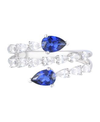 Blue Topaz (1 ct. t.w.) & Lab-Grown White Sapphire (2 ct. t.w.) Ring in Sterling Silver (Also Available in Multi-Stones)