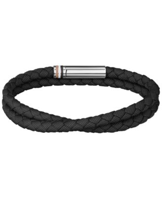 Men Ares Summer Stainless Steel Black Nylon Cord Bracelet