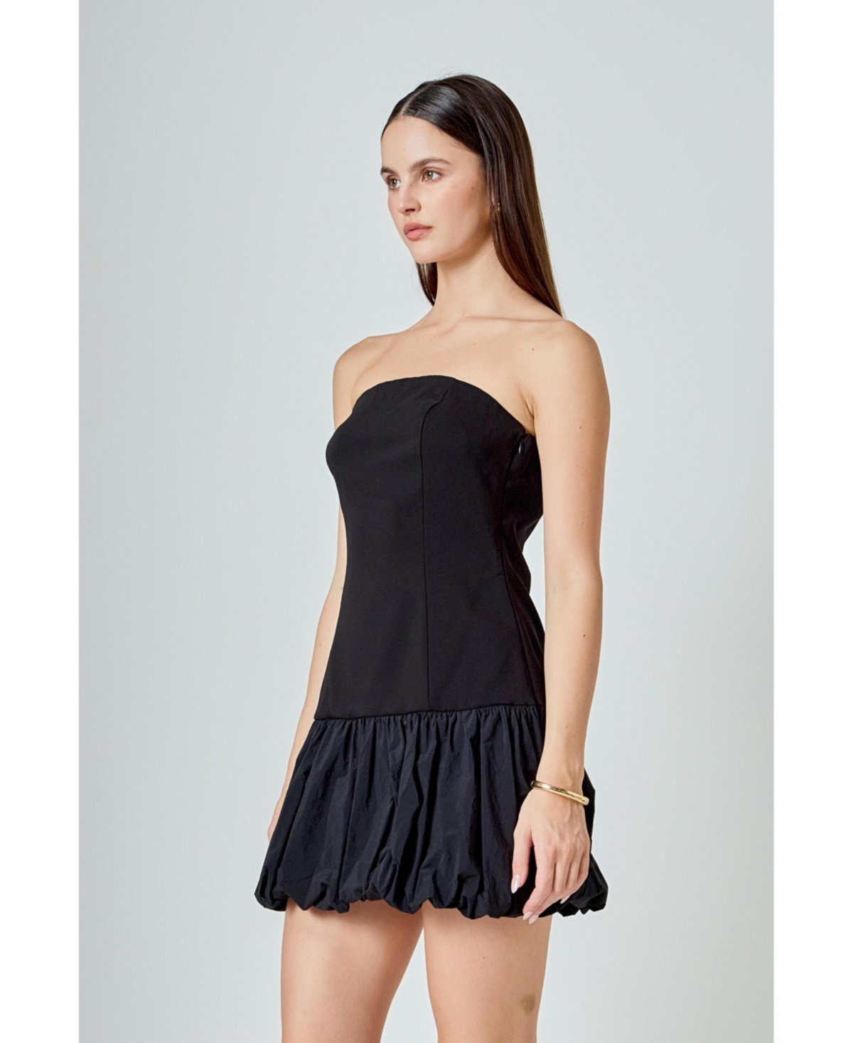 endless rose Women's Strapless Bubbled Mini Dress