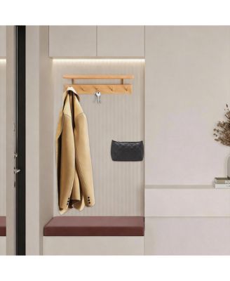 Handmade  Rack with Brass Hooks for Entryways and Living Spaces