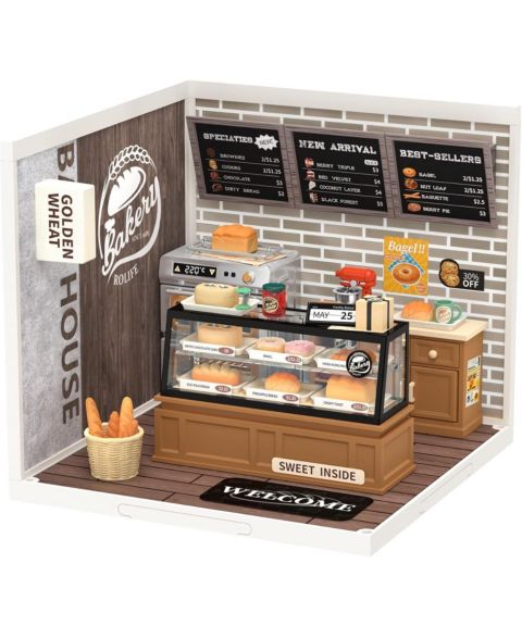 Детский конструктор Robotime Golden Wheat Bakery 110-Piece LED Building Set, Ages 8+