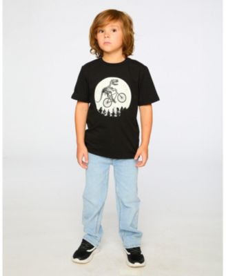 Big Boys Cotton Jersey T-Shirt with Dino On Bike Print