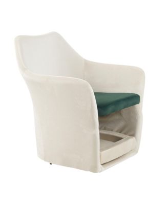 Mid Century Modern Accent Chair - Pet-Friendly 2-in-1 Soft Fabric Armchair, White