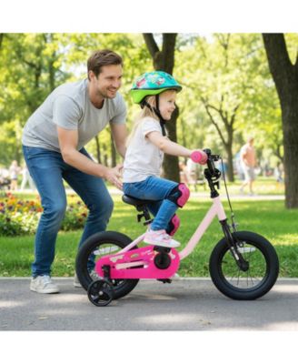 Mecale Kids Bike for 3-7 Years Old Boys and Girls 12 Inch Children Bicycle-Pink 12 Inch