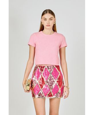 Women's Fuzzy Short Sleeve Top