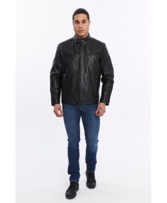 Men's Motorcyle Style Leather Jacket