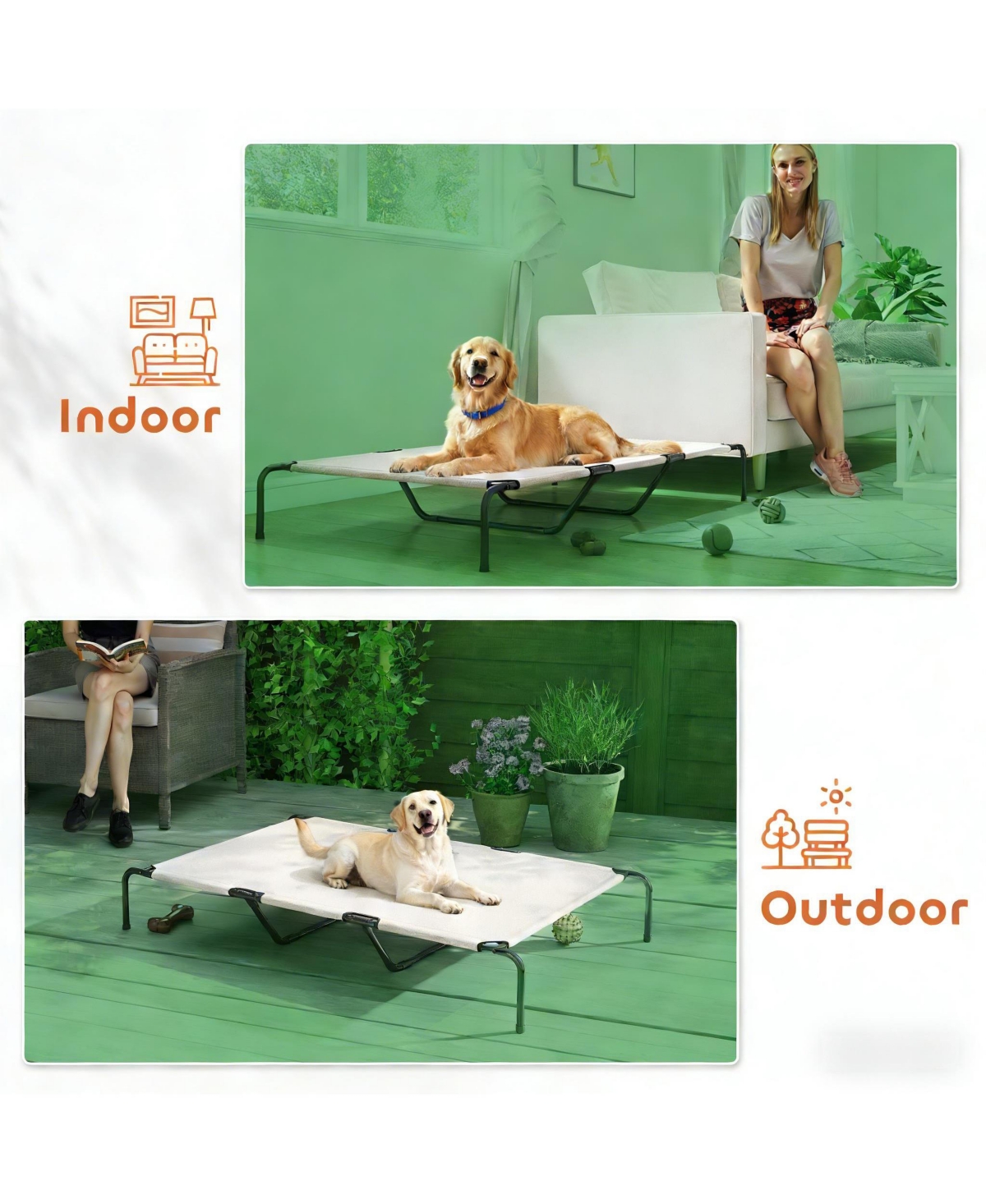 Aostirmotor Elevated Pet Sofa Bed - Modern Raised Lounge for Large Dogs