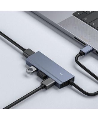 4-in-1 USB C Hub with 4 USB 3.0 Ports, 5Gbps High-Speed Data Transfer, Docking Station