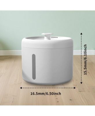 White Round Pet Water Fountain, 2000ML Automatic Circulating Cat Dog Dispenser