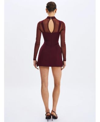 Women's Natasha Burgundy Faux Two-Piece Turtleneck Mini Dress