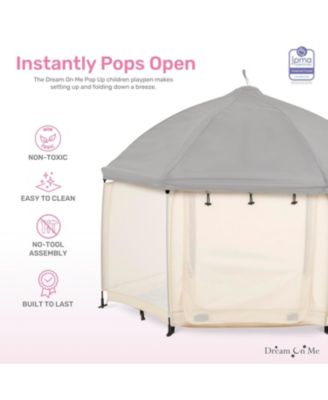 Baby Pop-Up Children Playpen, Instant One-Hand Open & Fold, Breathable Mesh Sides, Zipper Gate & Travel Carry Bag